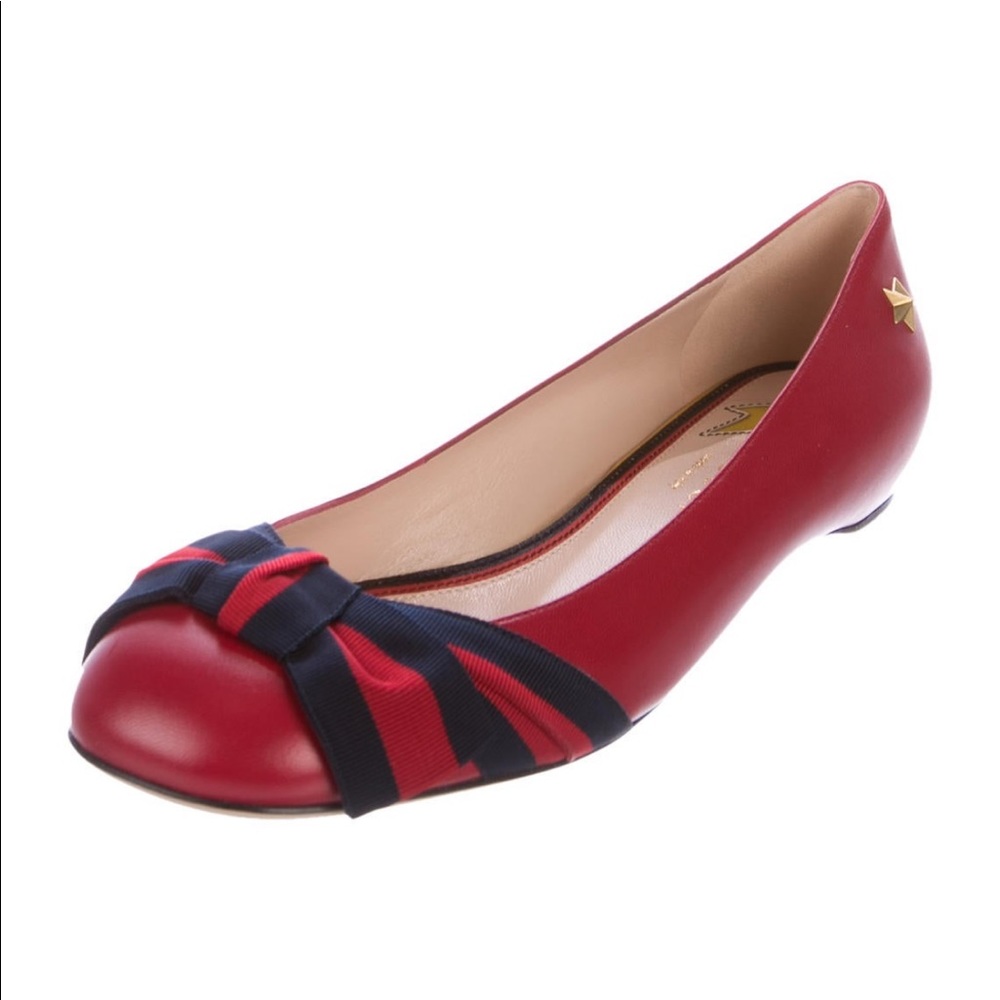Gucci A-Line Web Trimmed Flats